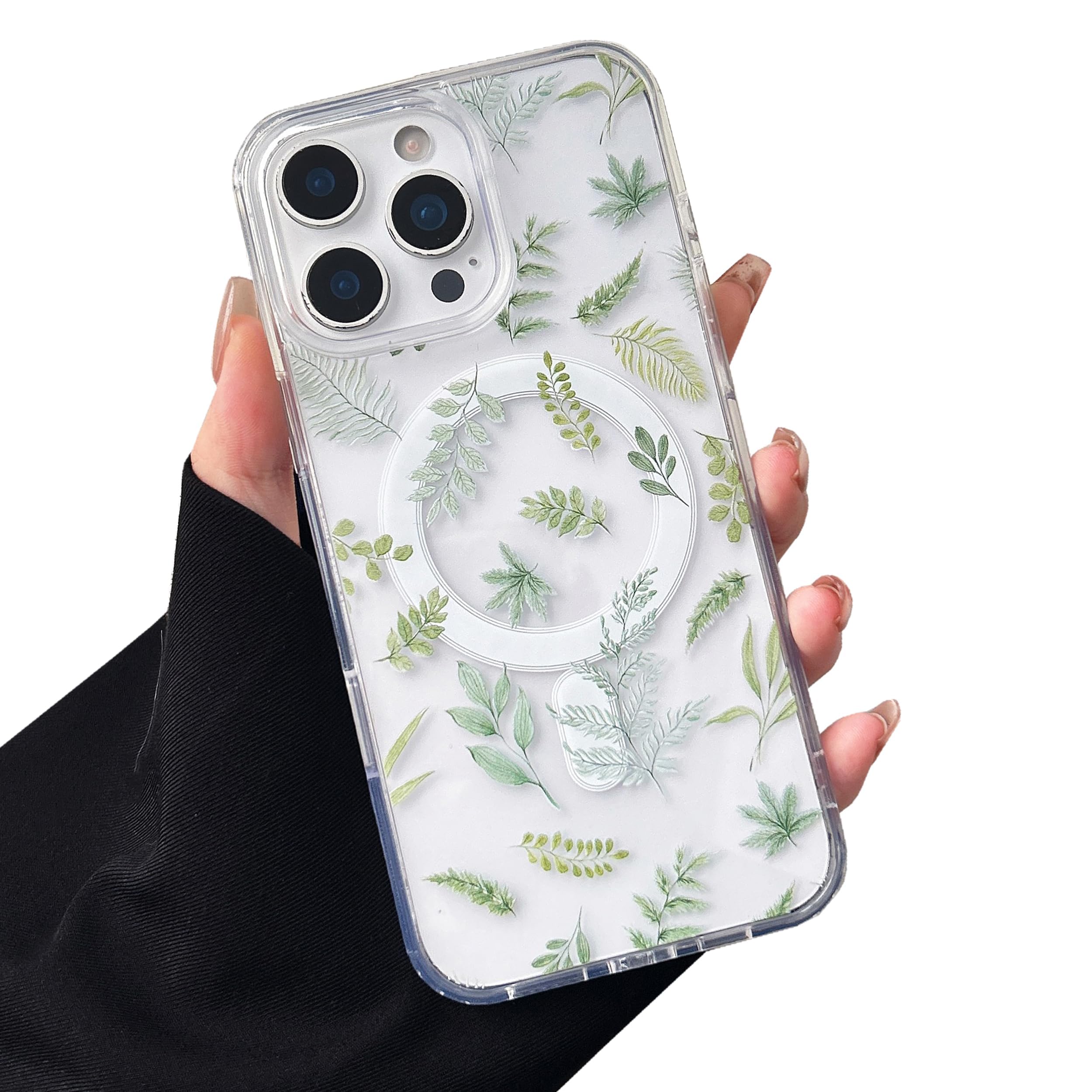 ZTOFERA for iPhone 15 Pro Magnetic Case Compatible with Magsafe,Aesthetic Floral Pattern Design Cute for Girl Women,Anti-Drop Protective Hard Phone