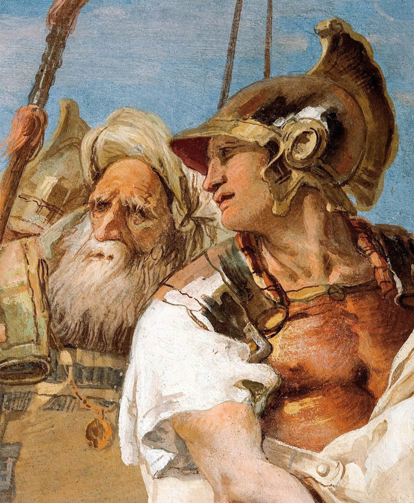 ARTXLXXBN Famous Painting Canvas Artwork Graffiti Print Detail of Aeneas by Battista Tiepolo Portrait Canvas Image for Home Decor 60x90cm