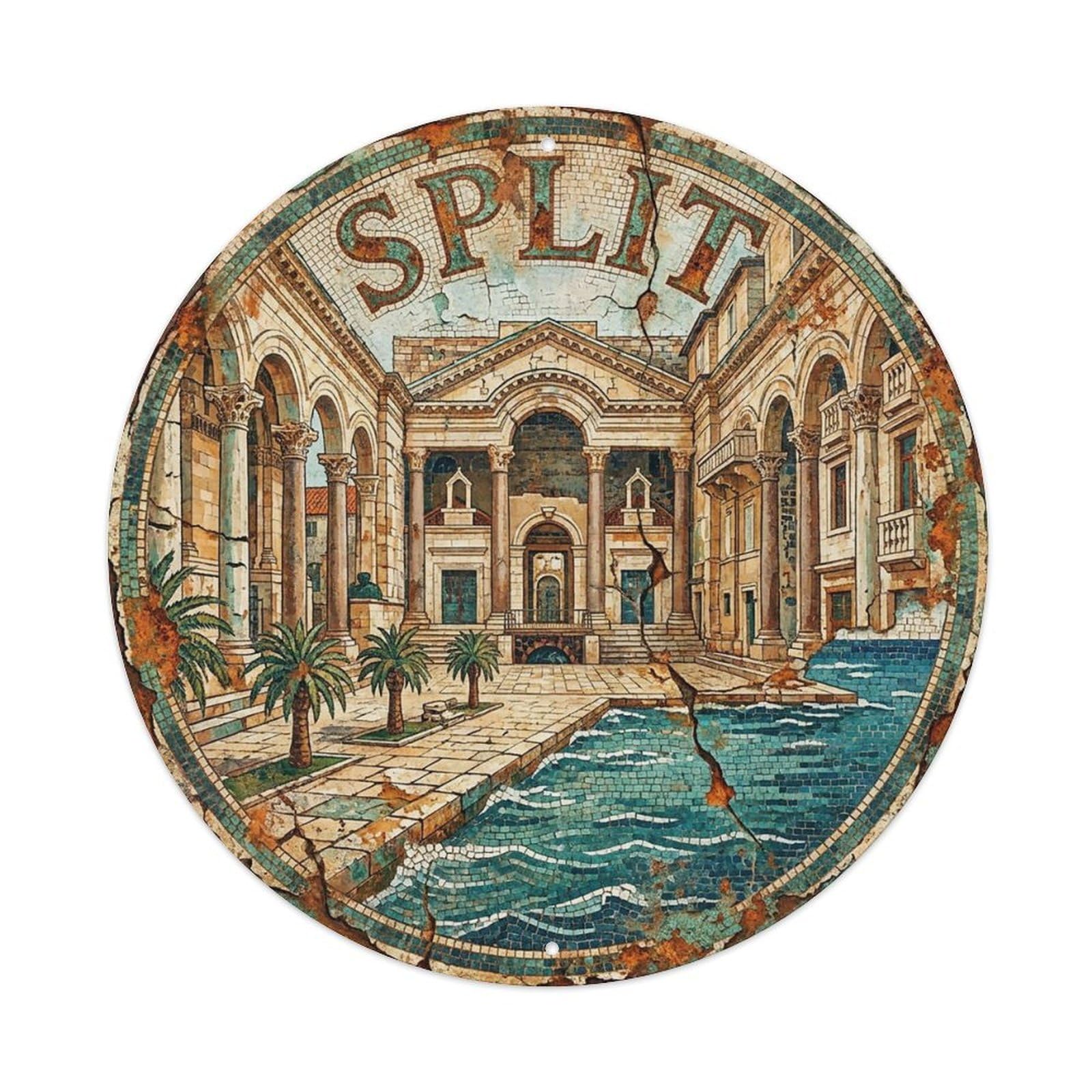 Retro Travel Croatia Split Metal Tin Sign