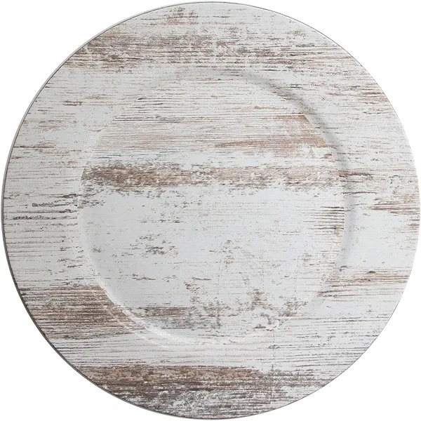 Charge It by Jay Birch Wood Finish Charger Plate Large 13” Decorative Melamine Service Plate for Home & Professional Dining Perfect for Events, Dinner Parties, Weddings, Catering, 1 Piece, Birch Wood