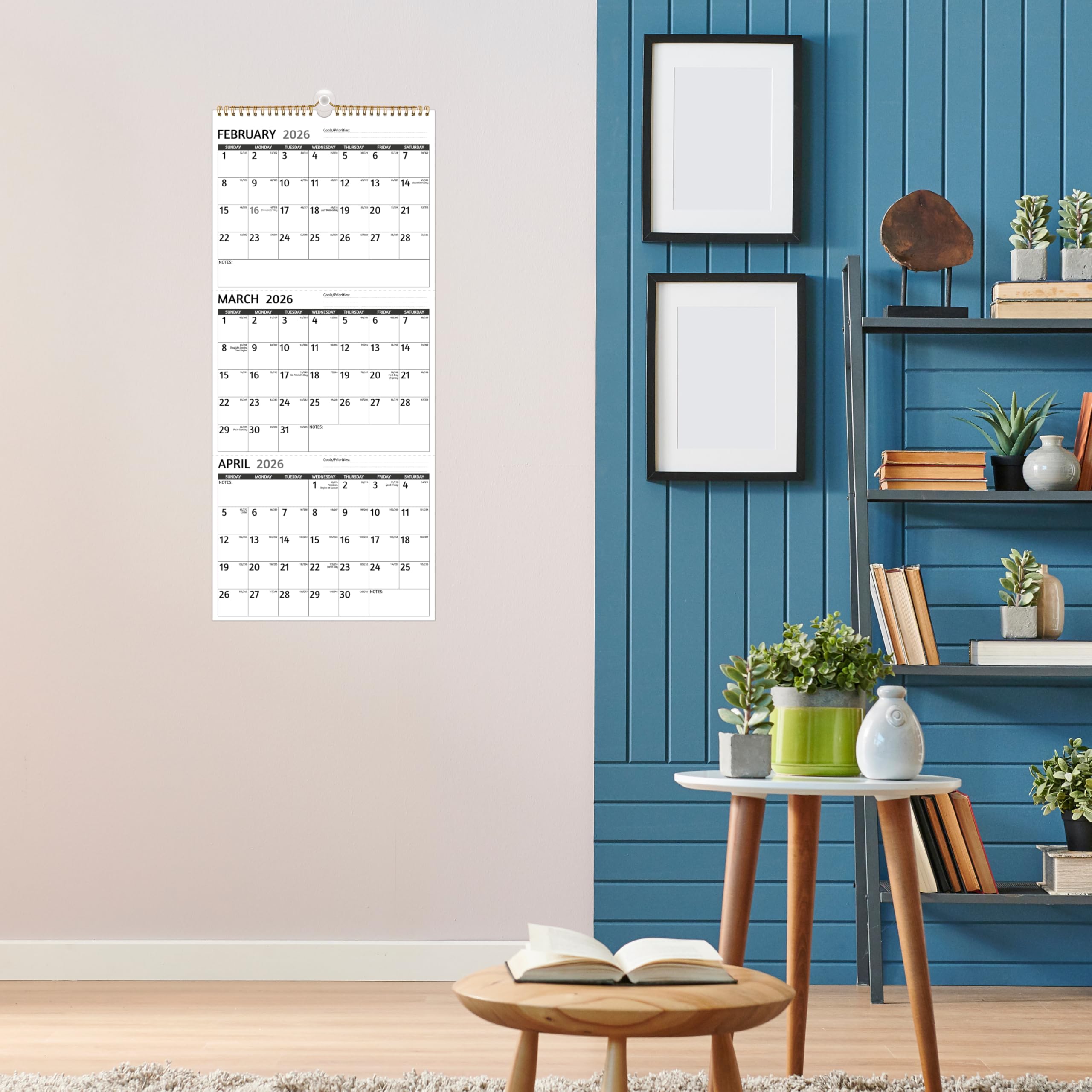 Amazon.com: 2026 Wall Calendar - 3 Month Calendar 2026 Vertical