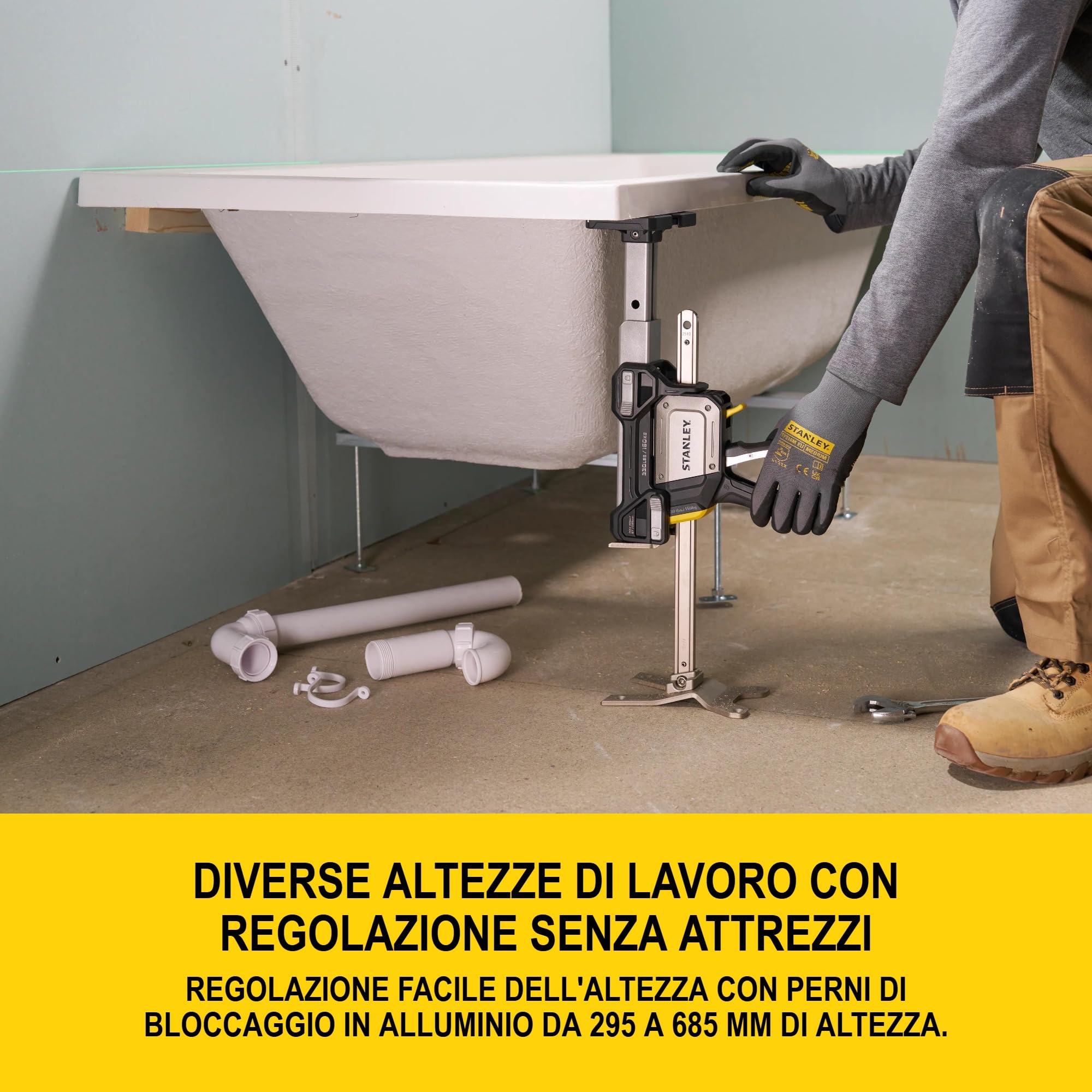 STANLEY TradeLift Plus, accessorio multifunzionale per sollevamento, livellamento, bloccaggio e allargamento, confezione doppia, FMHT83556-1