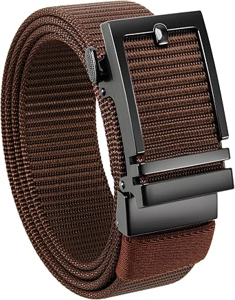 CHAOREN Ratchet Belts for Men, Nylon Web Golf Belt with Automatic Buckle