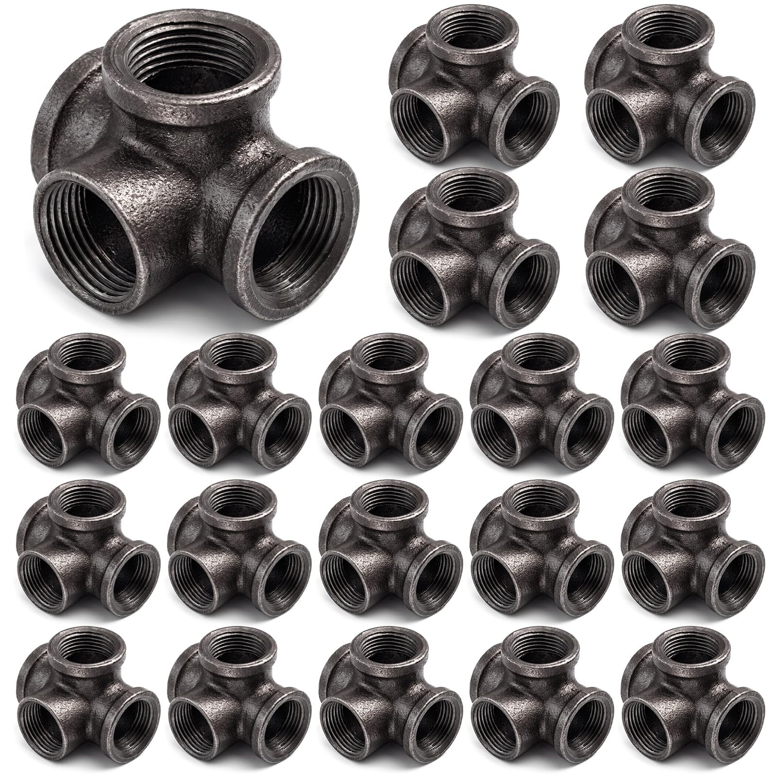 Hicarer 20 Pack Outlet Elbow for Industrial Pipe Furniture, 3/4" 4 Way