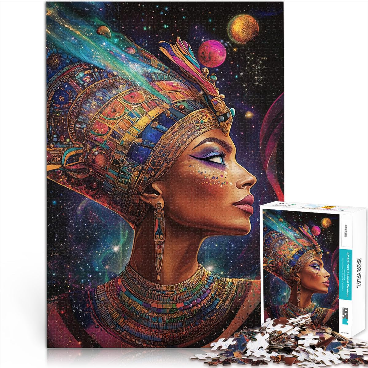 Adult Jigsaw Puzzles 1000 Pieces Exquisite Egyptian Queen Made of cardboard，for and 14 years and over Educational toy for learning Wish List with Santa Claus。size：26x38cm/10.24x14.96inch