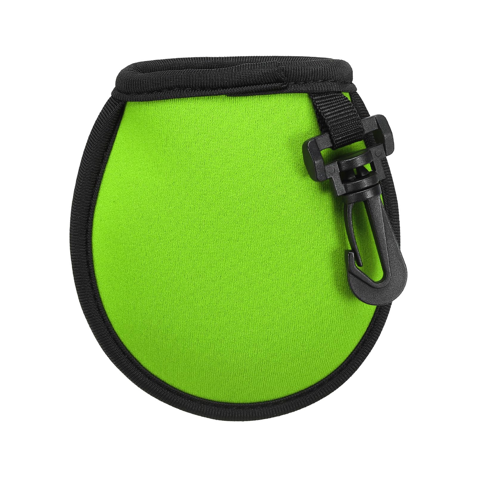 PATIKIL Golf Ball Washer Pouch, 1 Pack Portable Golf Balls Cleaner Pocket Bag with Hanging Clip for Women Men Golf Exercise, Fluorescent Green