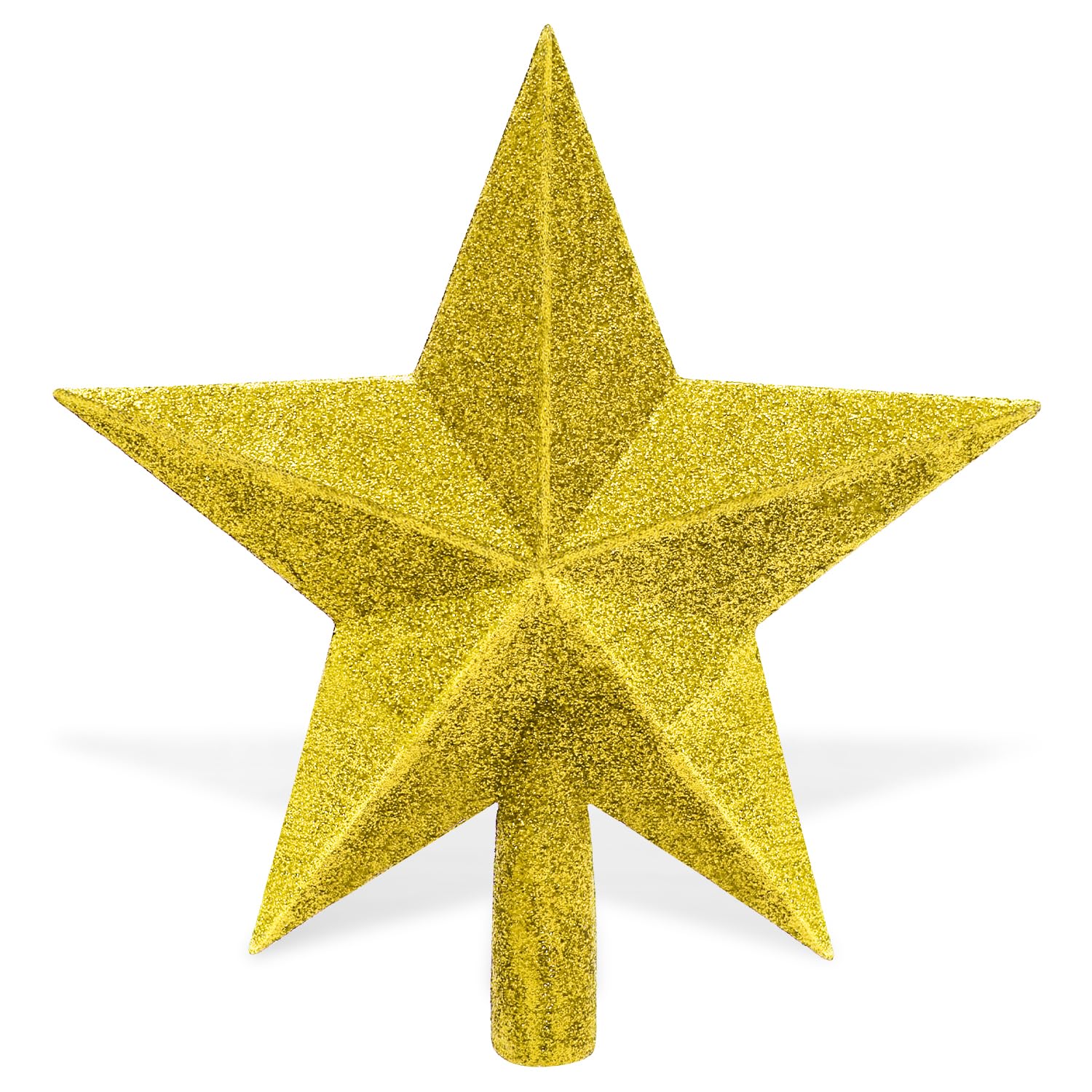 20CM Gold Mini Christmas Tree Top, Glitter Star Tree Topper Christmas Decorative Holiday Trees Toppers