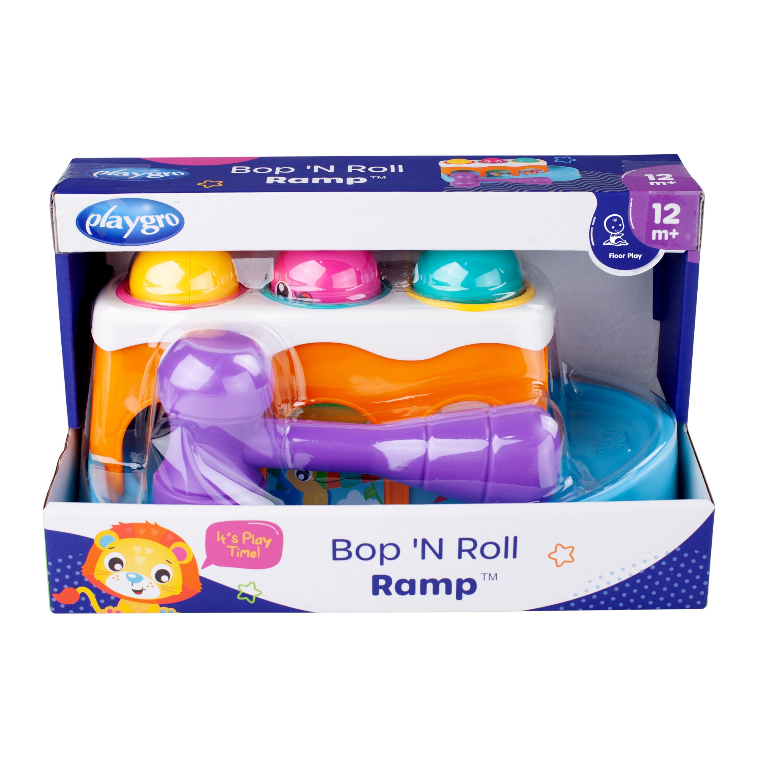 Playgro Bop 'N Roll Ramp, Banc à marteler, Jouet éducatif, Cadeau 12 Mois+