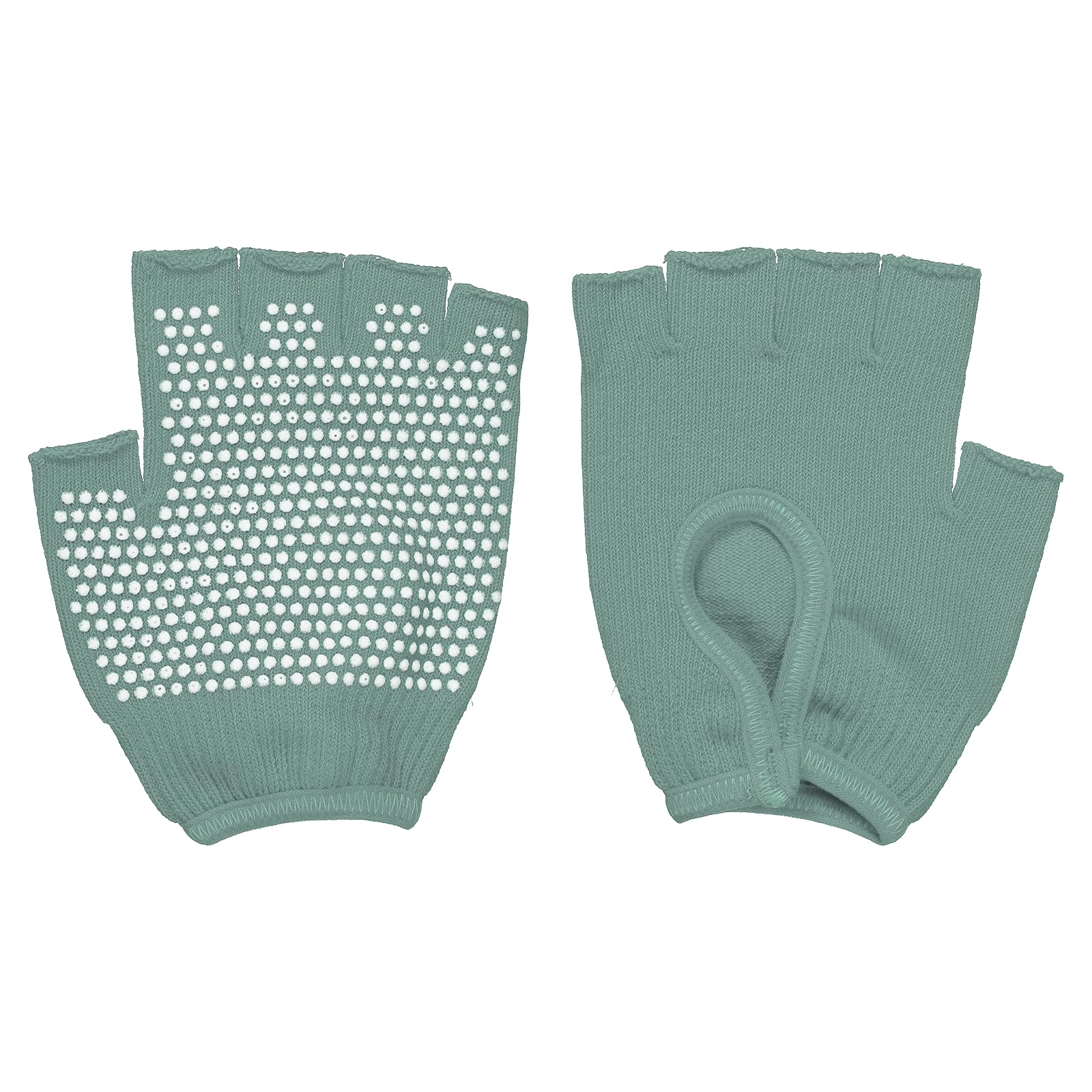YELARXI Yoga Gloves, Non Slip Fingerless Pilates Gloves Breathable Exercise Workout Mittens - Fitting For(Men Women Gym/Weight Lifting/Cycling/Training), Light Green