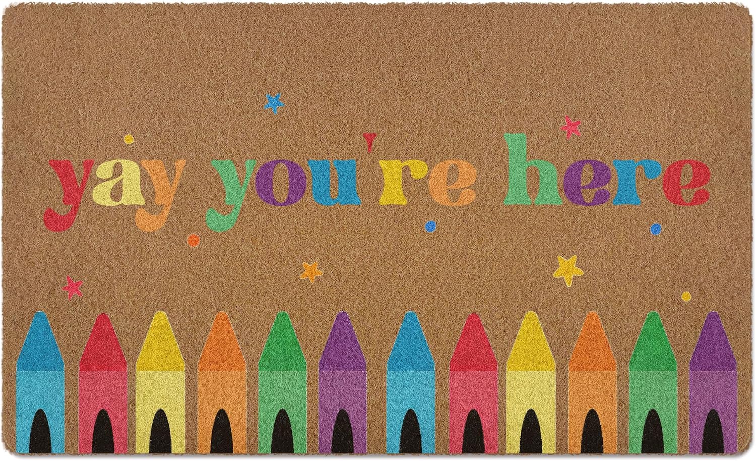 Teacher Classroom Door Mat Doormat, Teacher Gifts Welcome Front Door Mat Indoor Outdoor, Teach Compassion Kindness Confidence Artificial Coir Doormats Rugs for Porch Entryway Decor 30x17in
