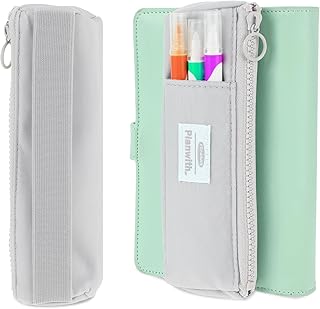 Elastic Pen Holder for Notebook, Zipper Notebook Pencil Pouch Small Pencil Holder Pouch with