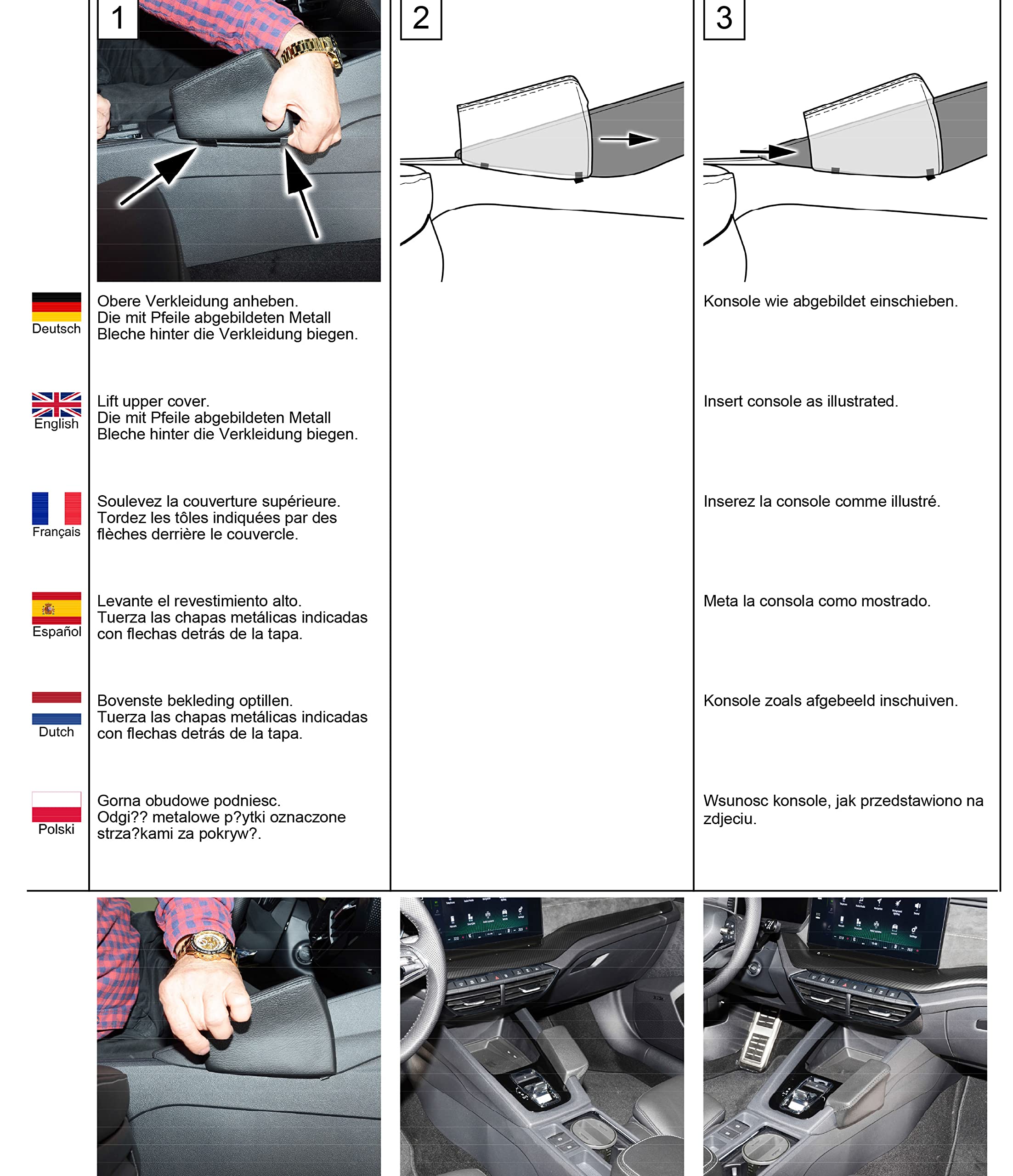 KUDA Handyhalterung passend für Skoda Octavia IV ab 2020 - Telefonkonsole für Smartphones, Handy, Navi und mehr - Kunstlederkonsole, Schwarz, 3825