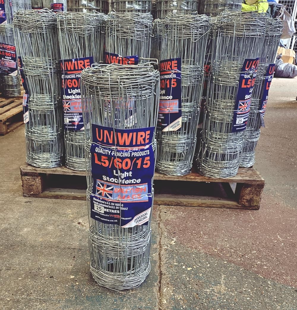 F&G Supplies 25m Long Stock Fencing, 60cm Tall, for Gardens, Hedges Child and Dog proofing, Sheep, Pigs. L5/60/15