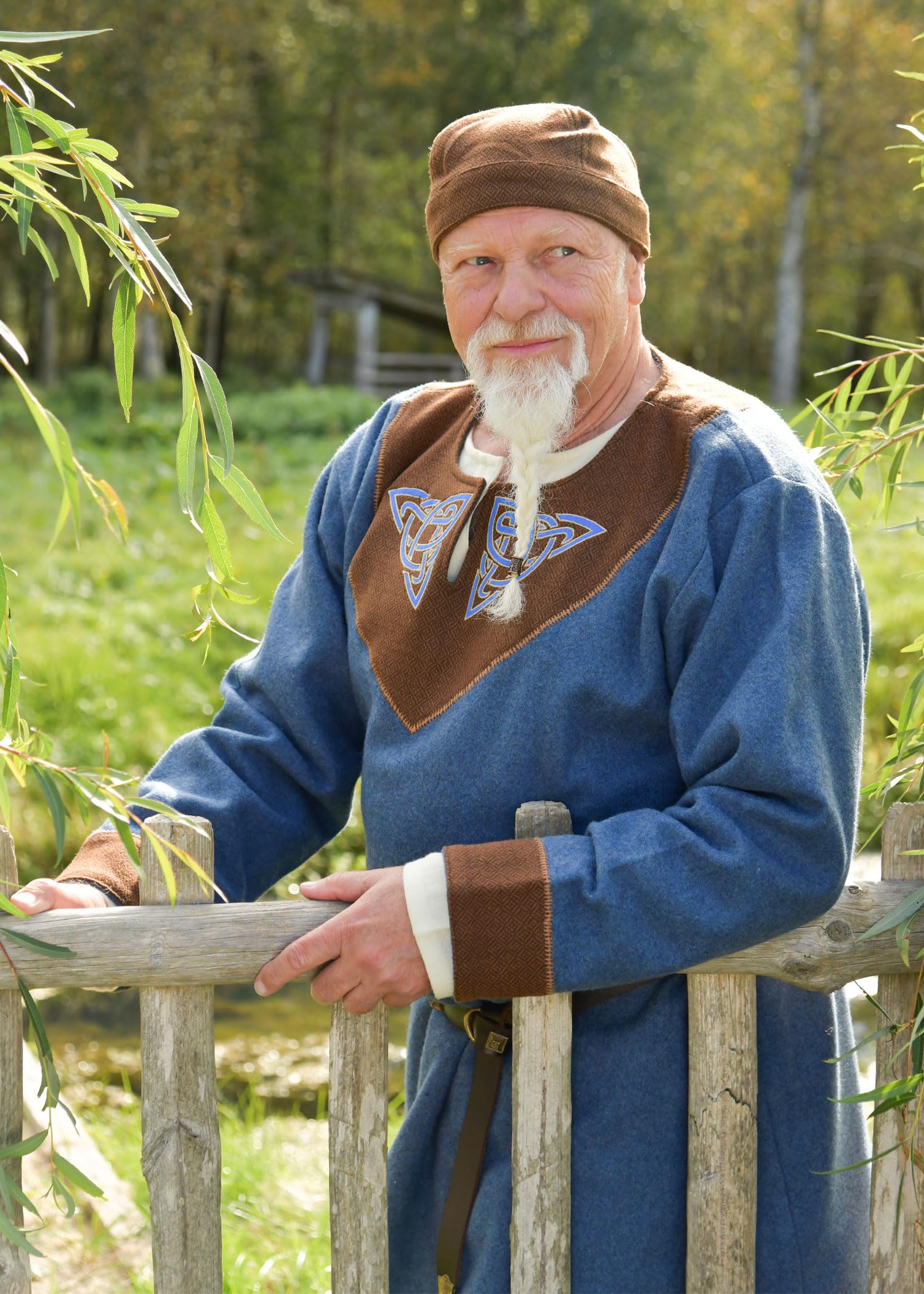 Battle-Merchant Wikinger Tunika Esben aus Wolle, Herren | Mittelalter Hemd, mit Stickerei, Langarm, für Reenactment, LARP & Fantasy Cosplay
