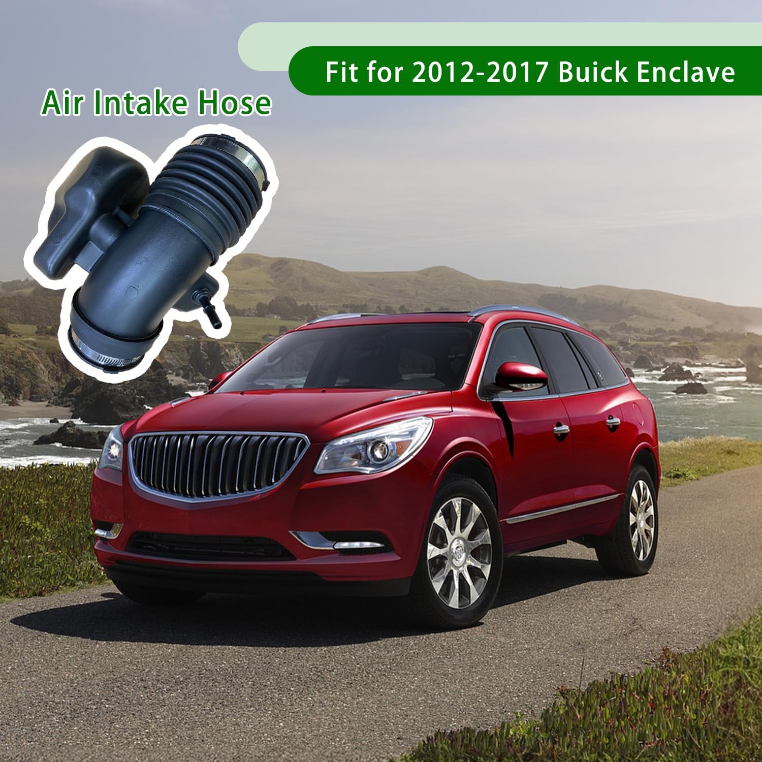 20871478 696-019 Air Intake Hose Duct Assembly Compatible with 2012-2017 Chevy Traverse 2012-2017 Gmc Acadia 2012-2017 Enclave 3.6L V6 DOHC Air Cleaner Intake Hose