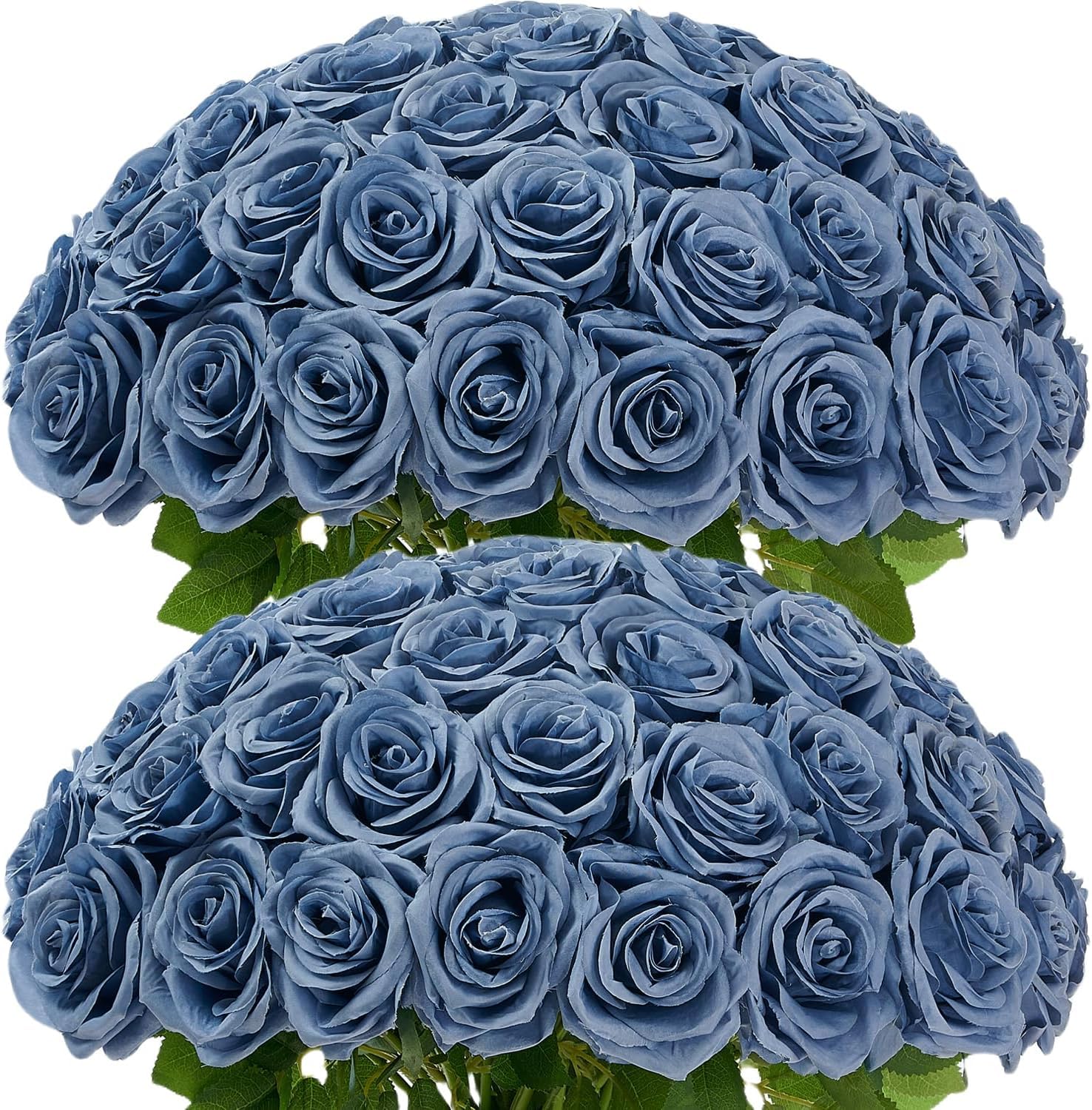 Photo 1 of LATRORA 100 Pcs Dusty Blue Artificial Roses