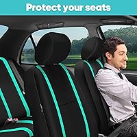 Vista 5 de FH Group Cubiertas únicas para asientos de tela plana con alfombrillas de piso de primera calidad - Compatibles con la mayoría de autos, camiones