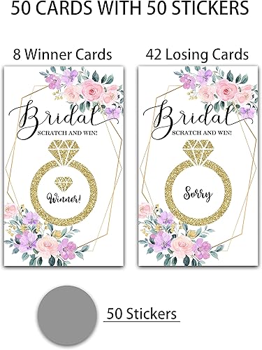 Miniatura 8 de Tarjetas de juego para raspar para despedida de soltera, boletos de lotería nupcial de hierba de las Pampas, ideas de juegos de despedida de soltera