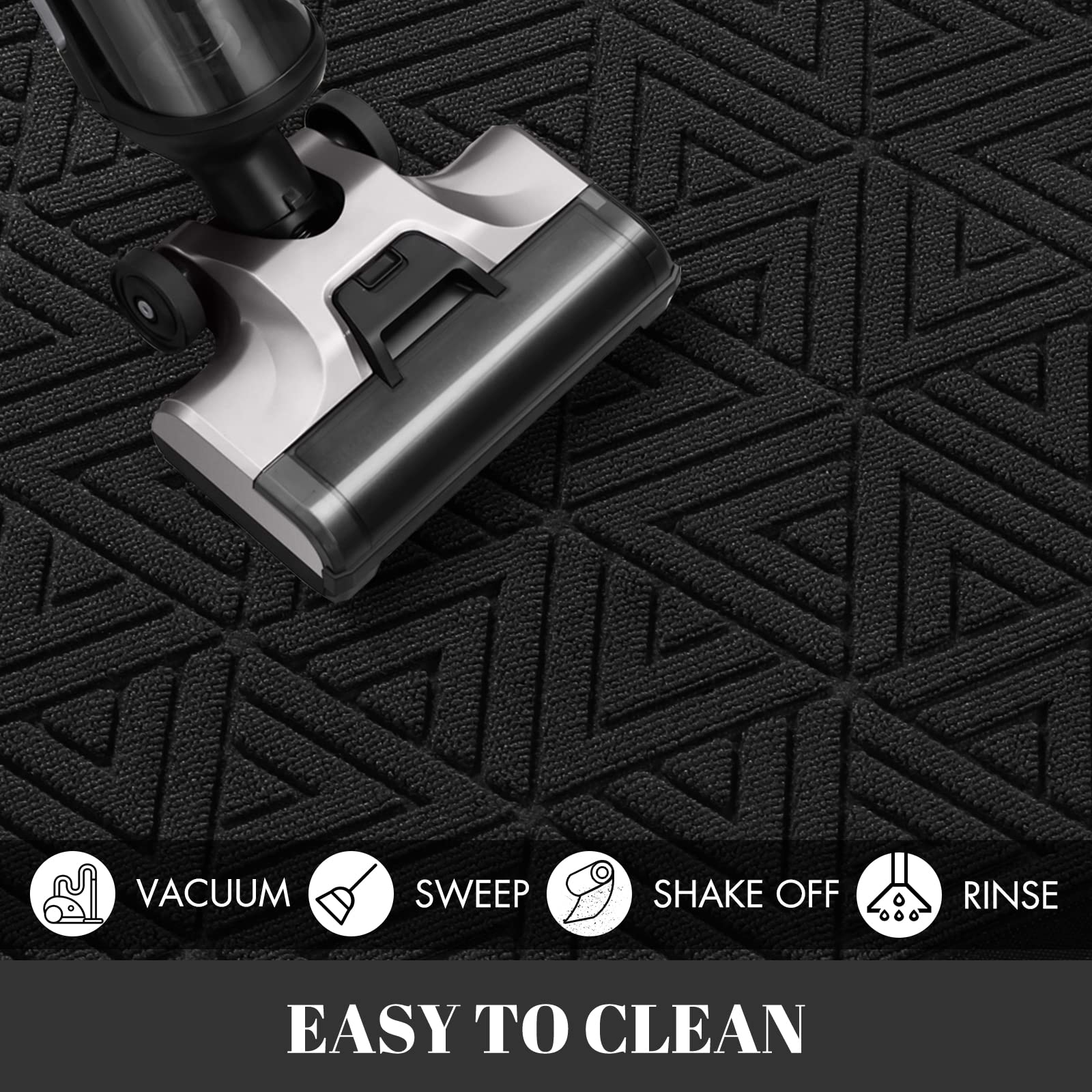 Yimobra Black Front Entrance Door Mat Outdoor Indoor, 36x24 Inch, Heavy Duty Doormat Entryway Floor Mat, Non Slip Durable Rubber Backing, Easy Clean Shoe Scraper, Waterproof, Patio, Lawn