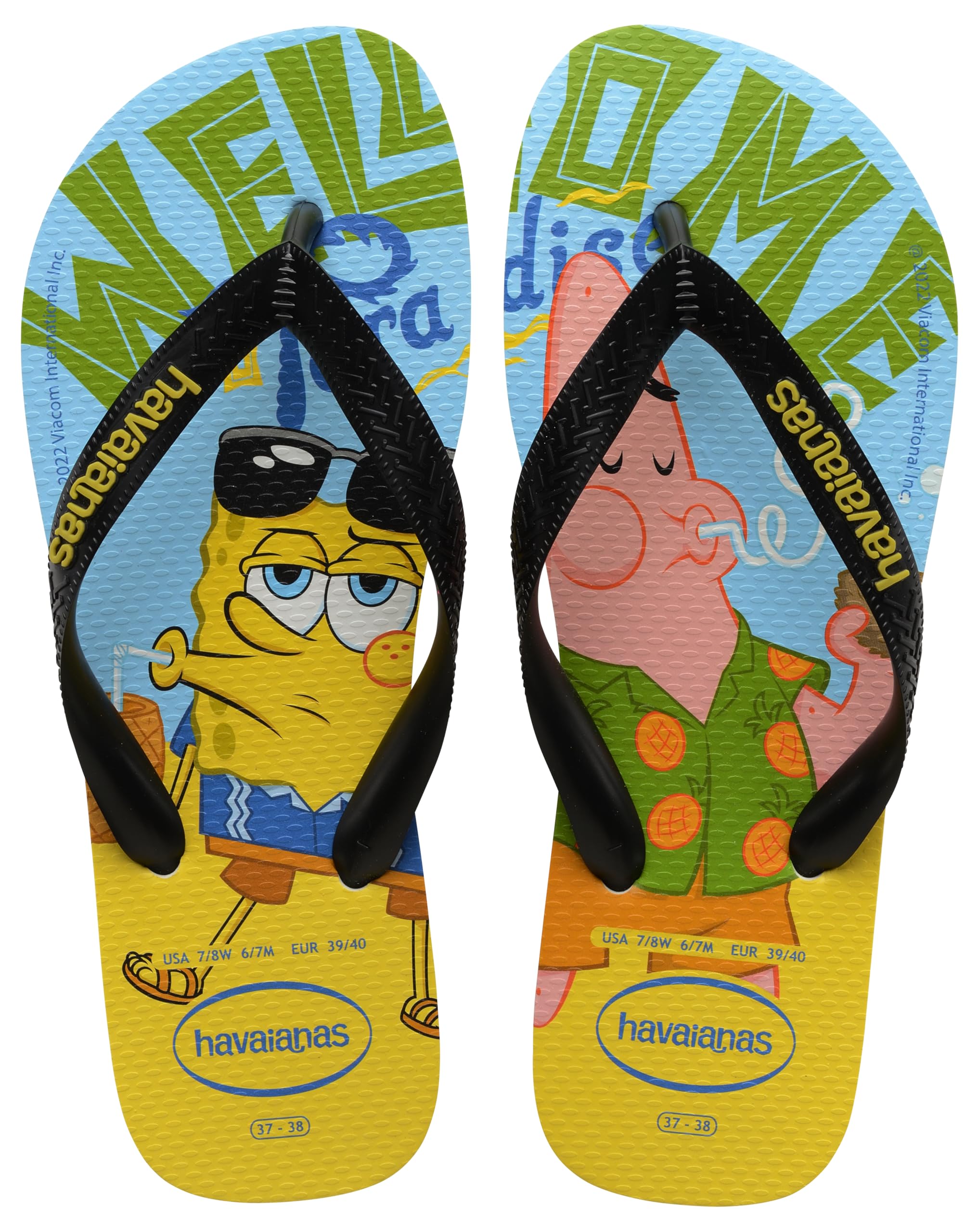 Havaianas Unisex Top Spongebob, White/Black, 4.5/5