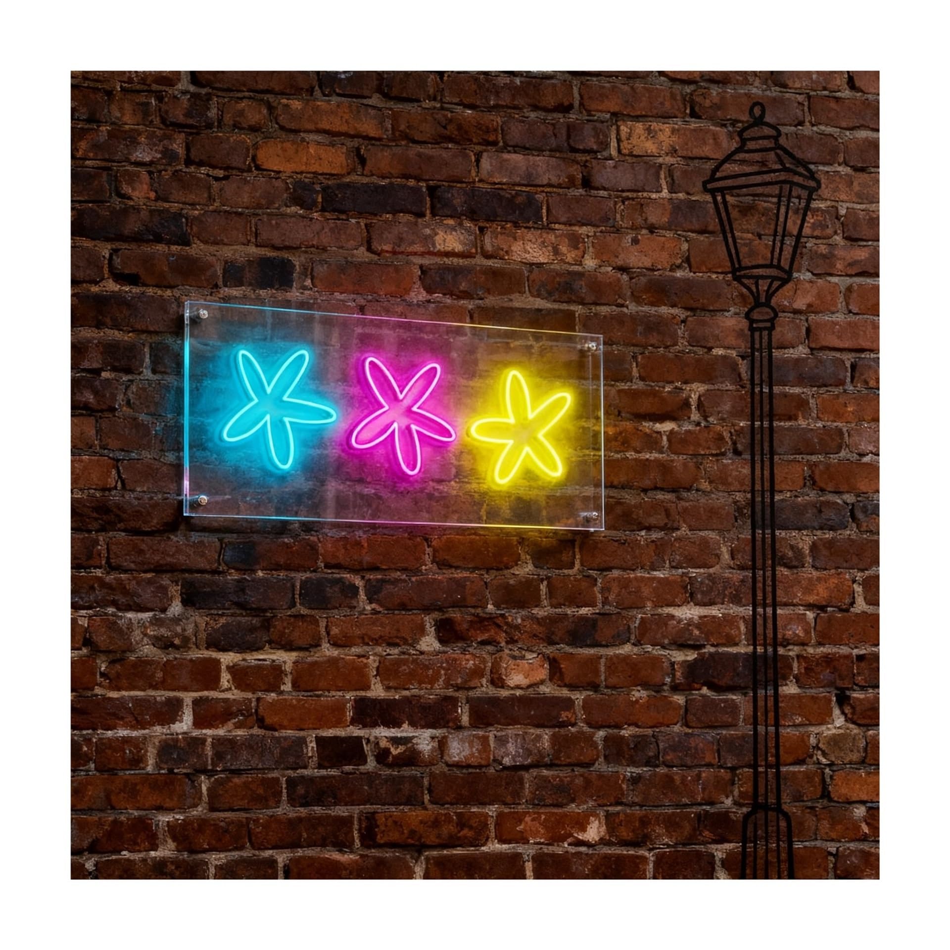 RONGCH Hanging Art Neon Signs Starfish Neon Sign Dimmable for Ocean Themed Room Wall Decor, Shop Business Backdrop Window Display 45cm(A)