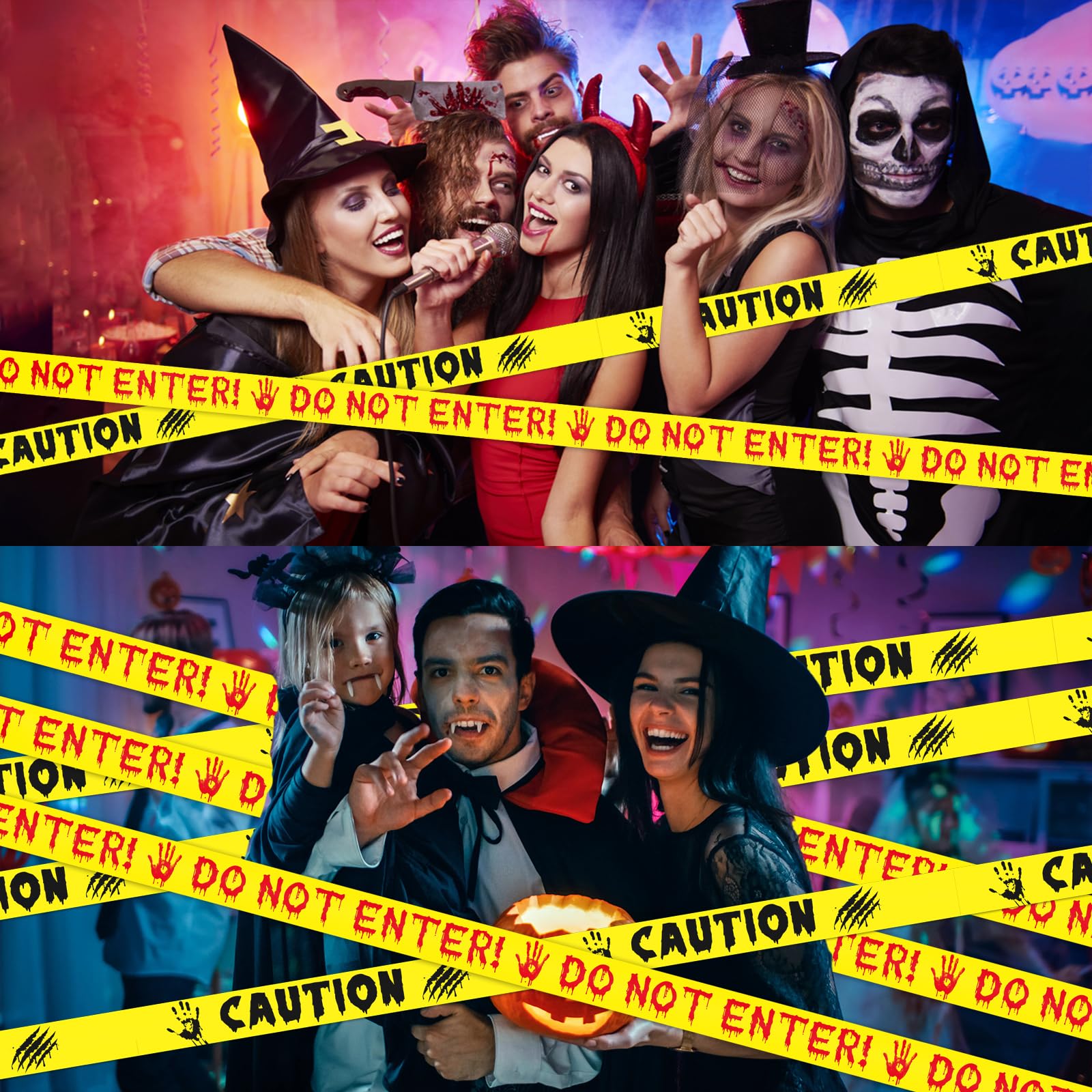 2pcs Halloween Decorations Outdoor accessories Caution Tape Do Not Enter amd Caution Yellow Warning Tape 25 M X 4.8 Cm for Parties Zombie Decor Haunted Houses Safety Tapes for Workplace Danger Areas - Image 4