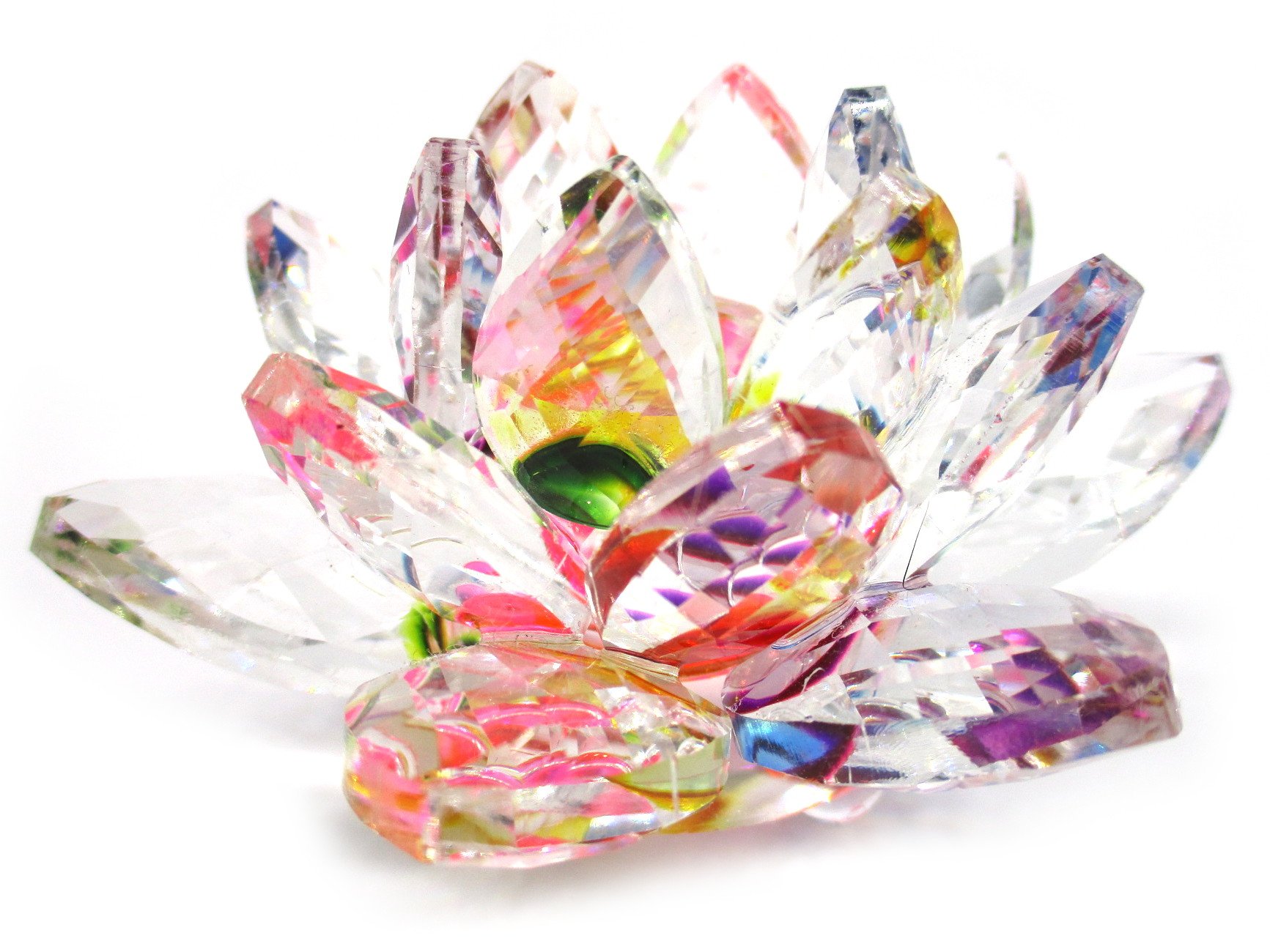 Amazon.co.jp: [KKD] クリスタル ガラス 置物 カラフル 蓮の花