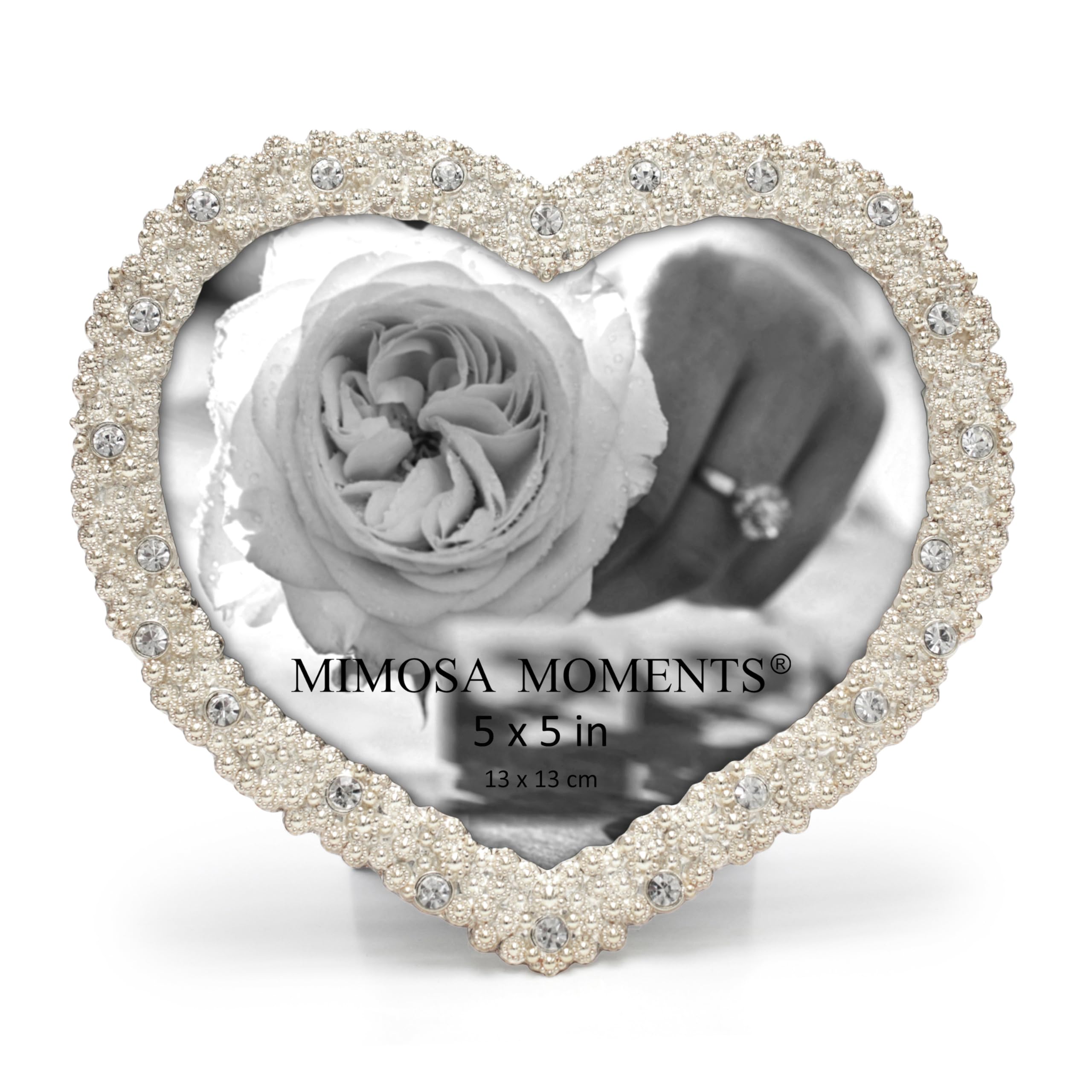 Amazon.com - MIMOSA MOMENTS Heart shaped Jewel Bling Silver