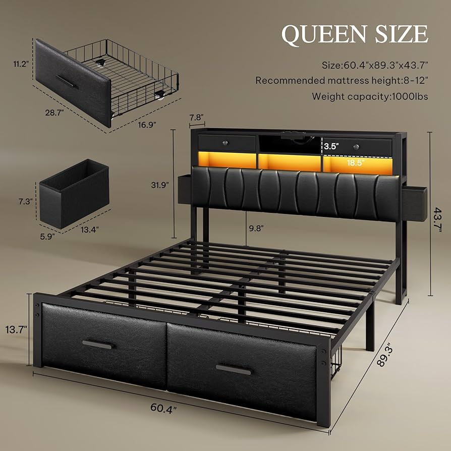 ‎✿ ‎memurin ページ ‎✿ ‎ Amazon.com: YITAHOME Queen Size Bed Frame with 2 Storage