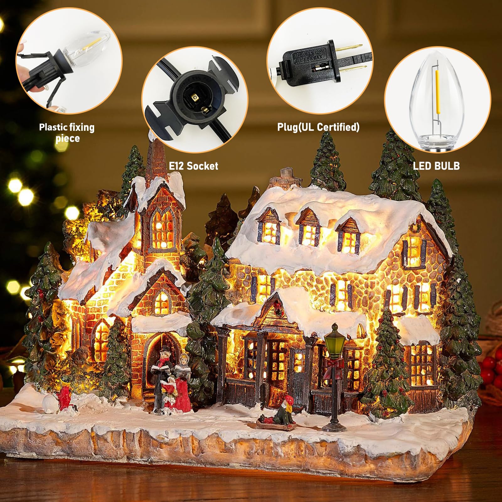 Accessory Cord with 3 LED Light Bulbs, 7.5FT Cord with On/Off