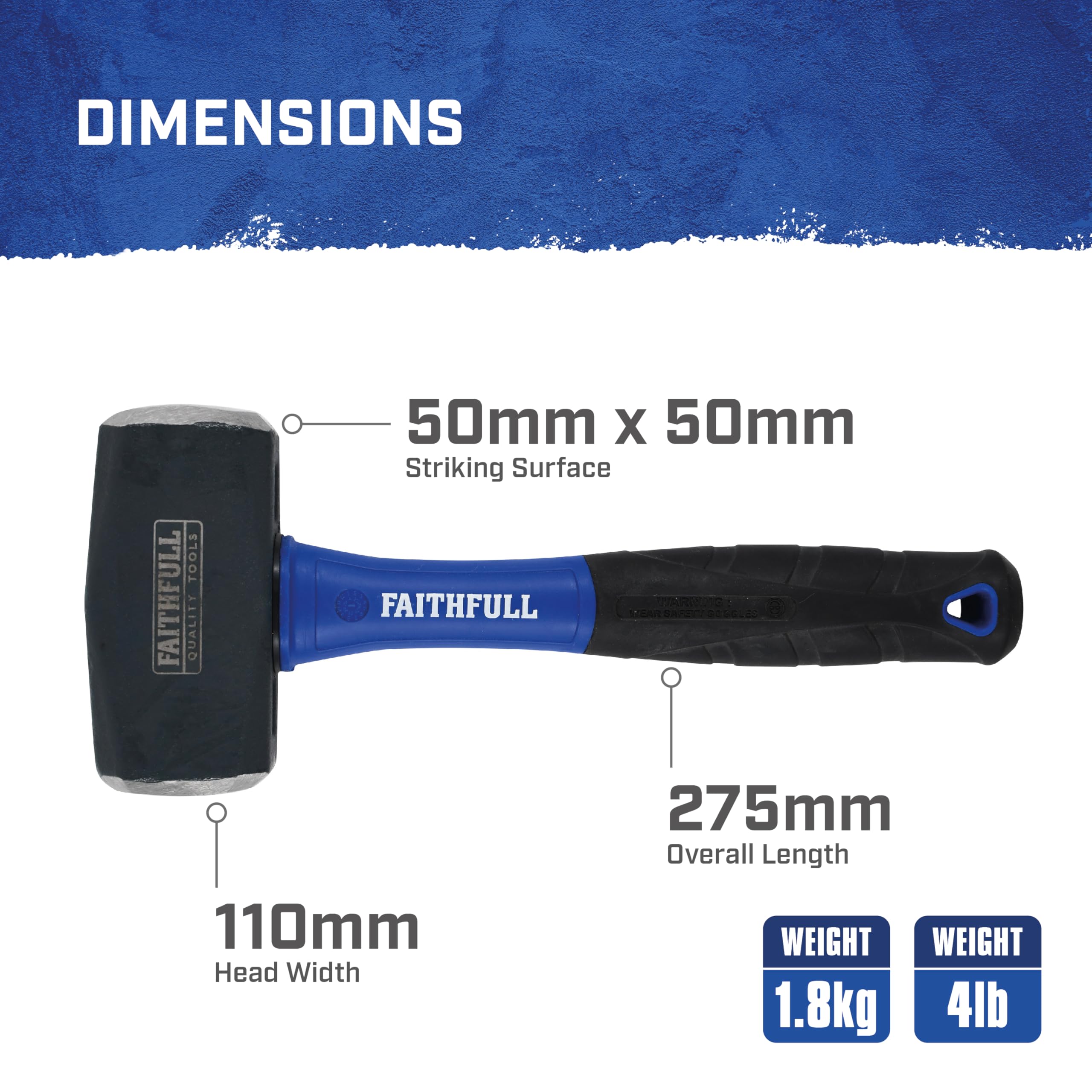 Faithfull Martello a testa quadra 4 lb