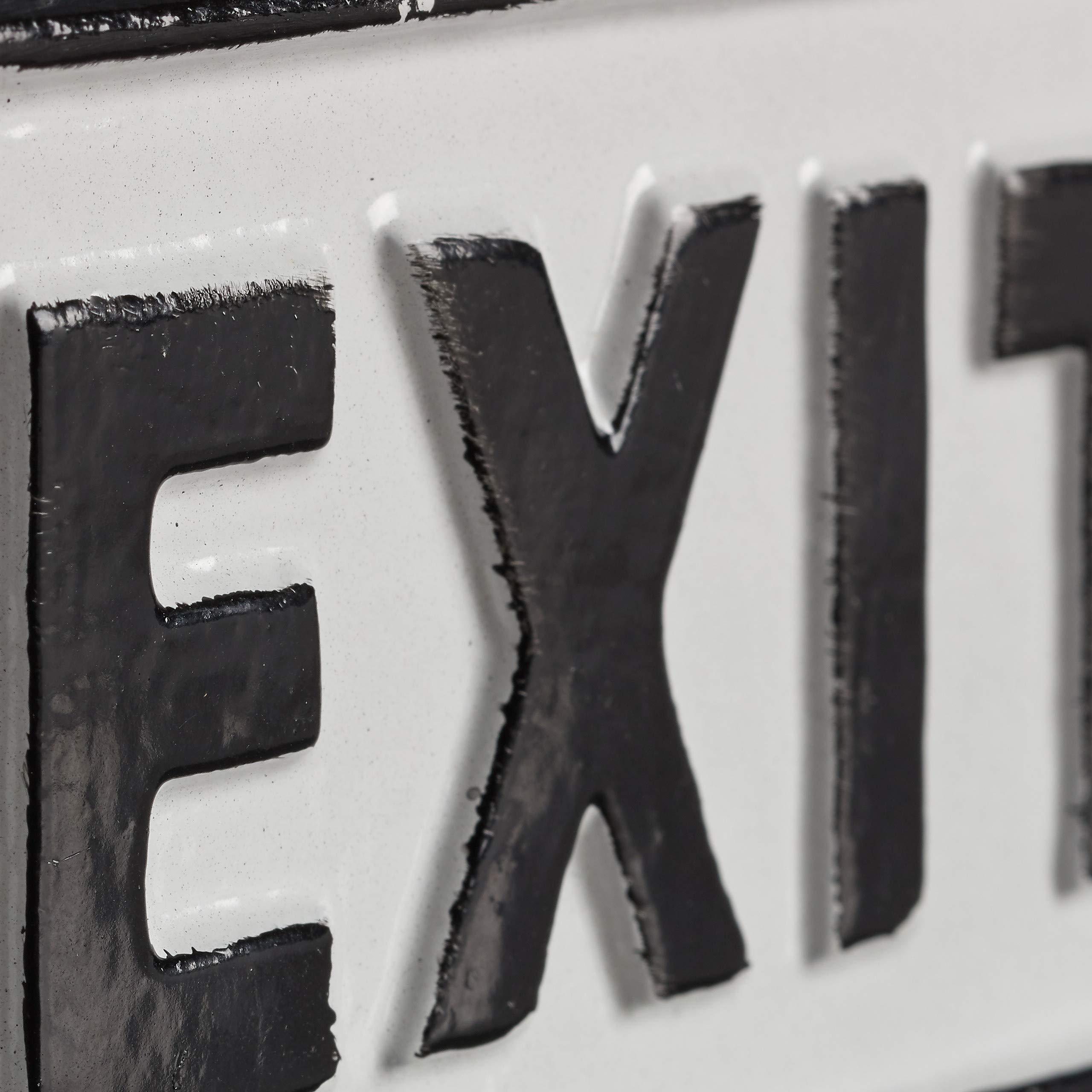 5 Placas Exit, Letreros Decorativos Pared y Puerta, Retro, Flechas Derecha, Señaléticas, Hierro Fundido, Blanco y Negro