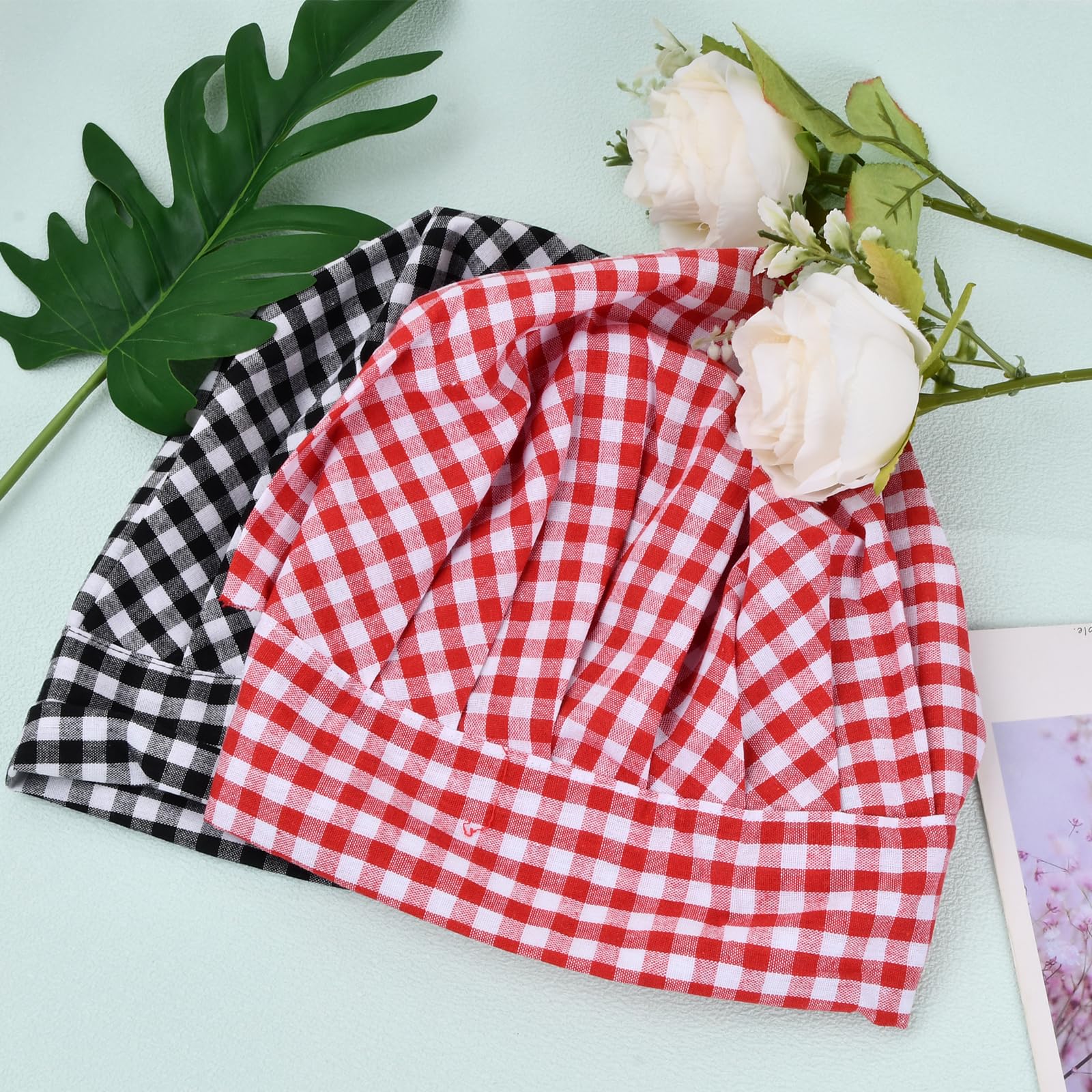 Naapesi Gorro de Cocina Ajustable Unisex,2 Gorros de Chef en Polycotton para Hombre y Mujer,Bandana Ideal para Restaurantes, Cocinas, Panaderías, Cafeterías, Hoteles y Supermercados