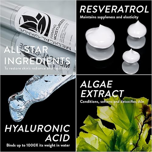 Miniatura 3 de Microderm GLO - Crema hidratante reafirmante, crema hidratante avanzada de reposición facial, con ácido hialurónico, resveratrol y botánicos