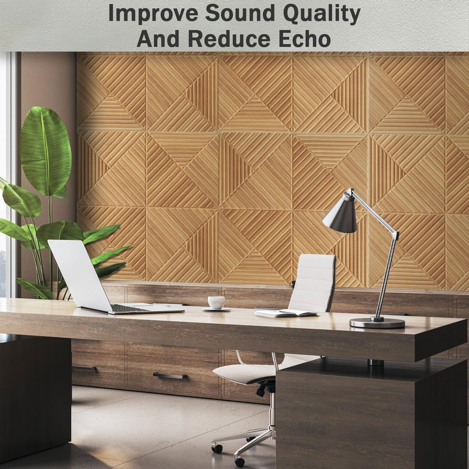 Pannelli Acustici Autoadesivi Effetto Legno, Pannelli Fonoassorbenti Decorativi Murali, 6 Pezzi Pannello Decorativo Parete Adesivo 3D Fonoassorbente Decorativo per Studio Cameretta Home Ufficio