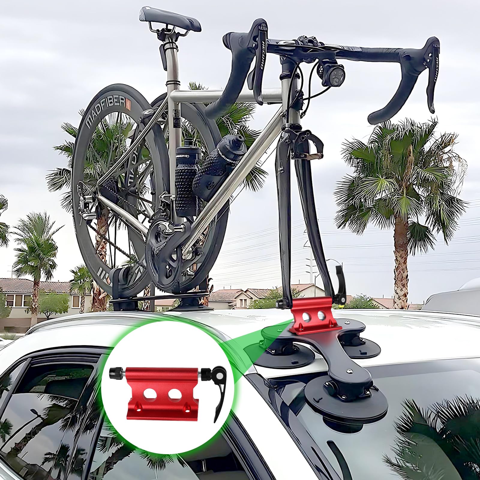 Support Axe 100mm 110mm Barre Toit Voiture Supports De Fourche Vélo Powglass - Lot De 2, En Alliage Alu, Fixation Rapide Pour Toit De Voiture, Garage, Transport Facile - Compatible Axe 5/12/15x100mm