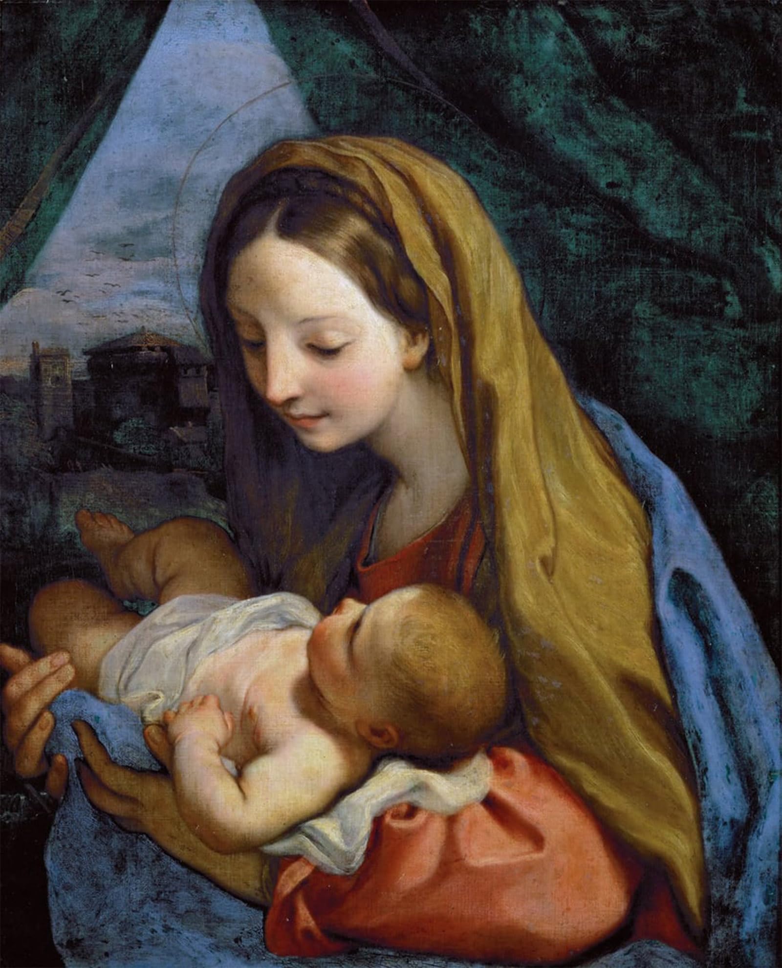 POSTERIIk Famous Modern Artwork Art Mural Virgin and Child Carlo Maratta by Carlo Maratta or Maratti Oil Paintings Pictures for Home Decor 60x90cm