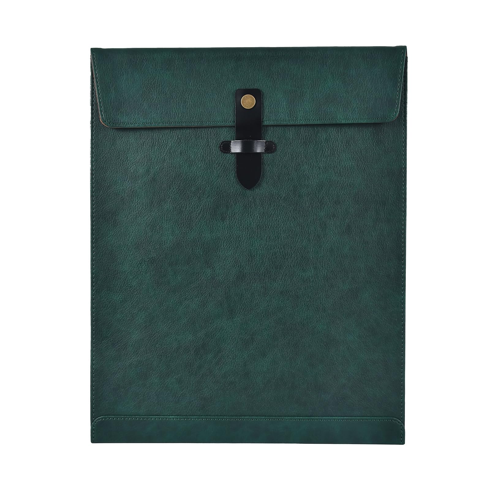 QiXin Green Leather File Folder Letter Size, File Organizer, Important Document Folder, Document Organizer, Laptop Sleeve Notebook Case, Leather Folder Paper Storage, A4 Envelopes Filing Folder — image 1