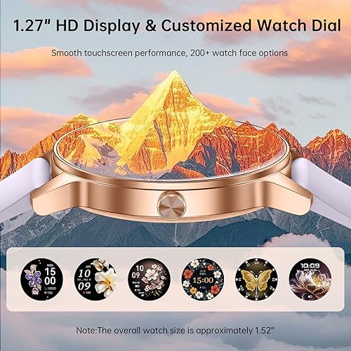 Miniatura 6 de Reloj inteligente para mujer (respuestahacer llamadas), pantalla HD de 1.27 pulgadas con monitor de frecuencia cardíacasueño, más de 130 modos