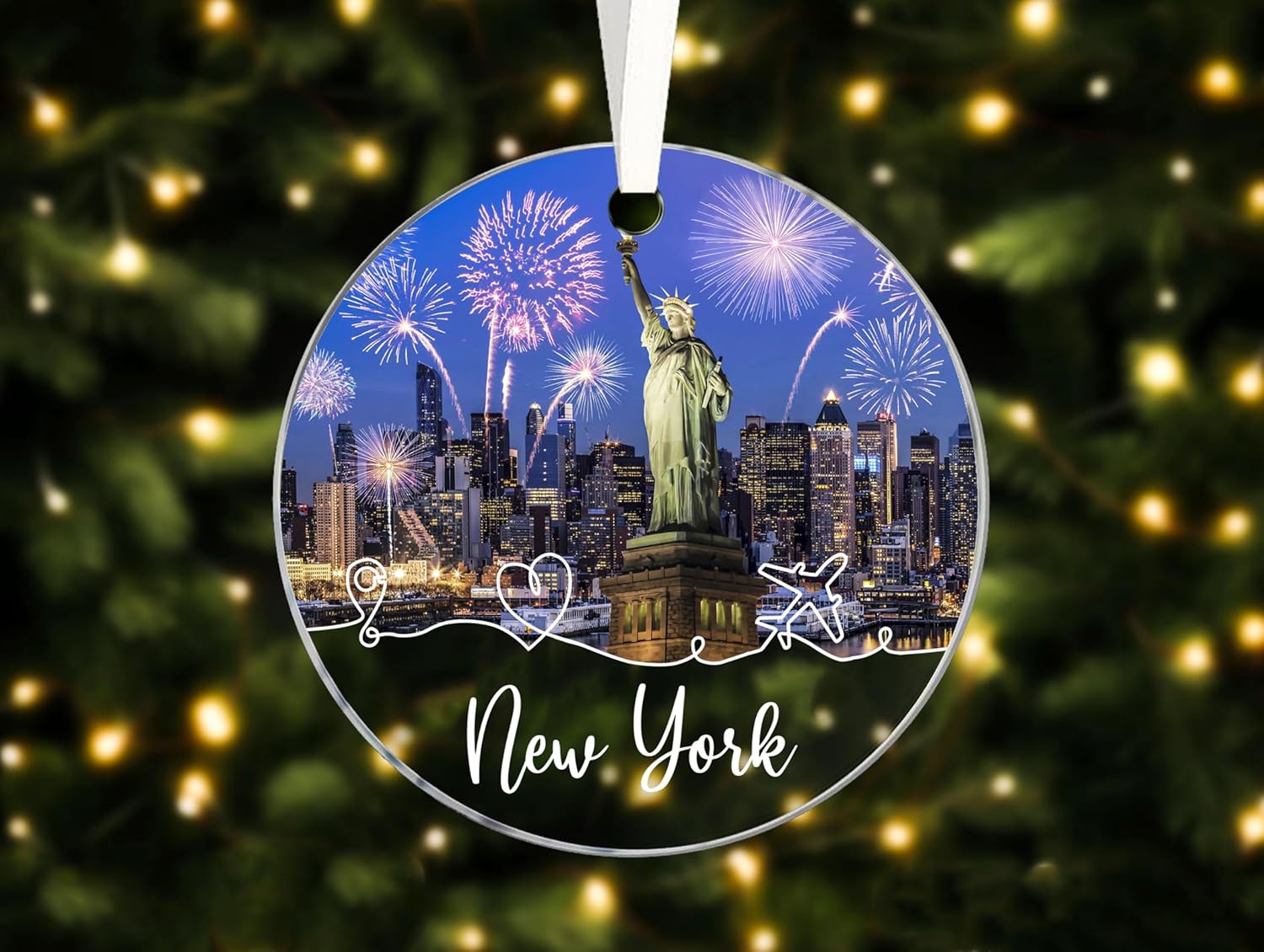 New York City Christmas Acrylic Ornament, New Home Gift, Move to NYC Gift, Perfect for Friends & Loved Ones - Image 3