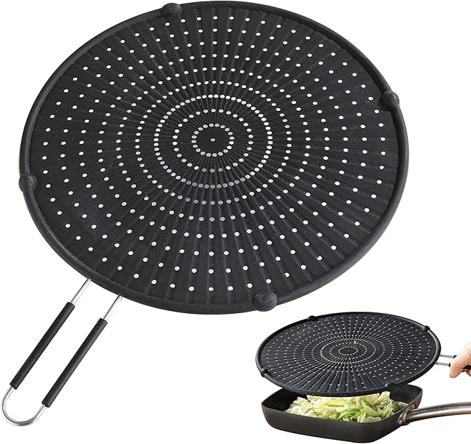 Splatter Screen for Frying Pan (13inch,Black)