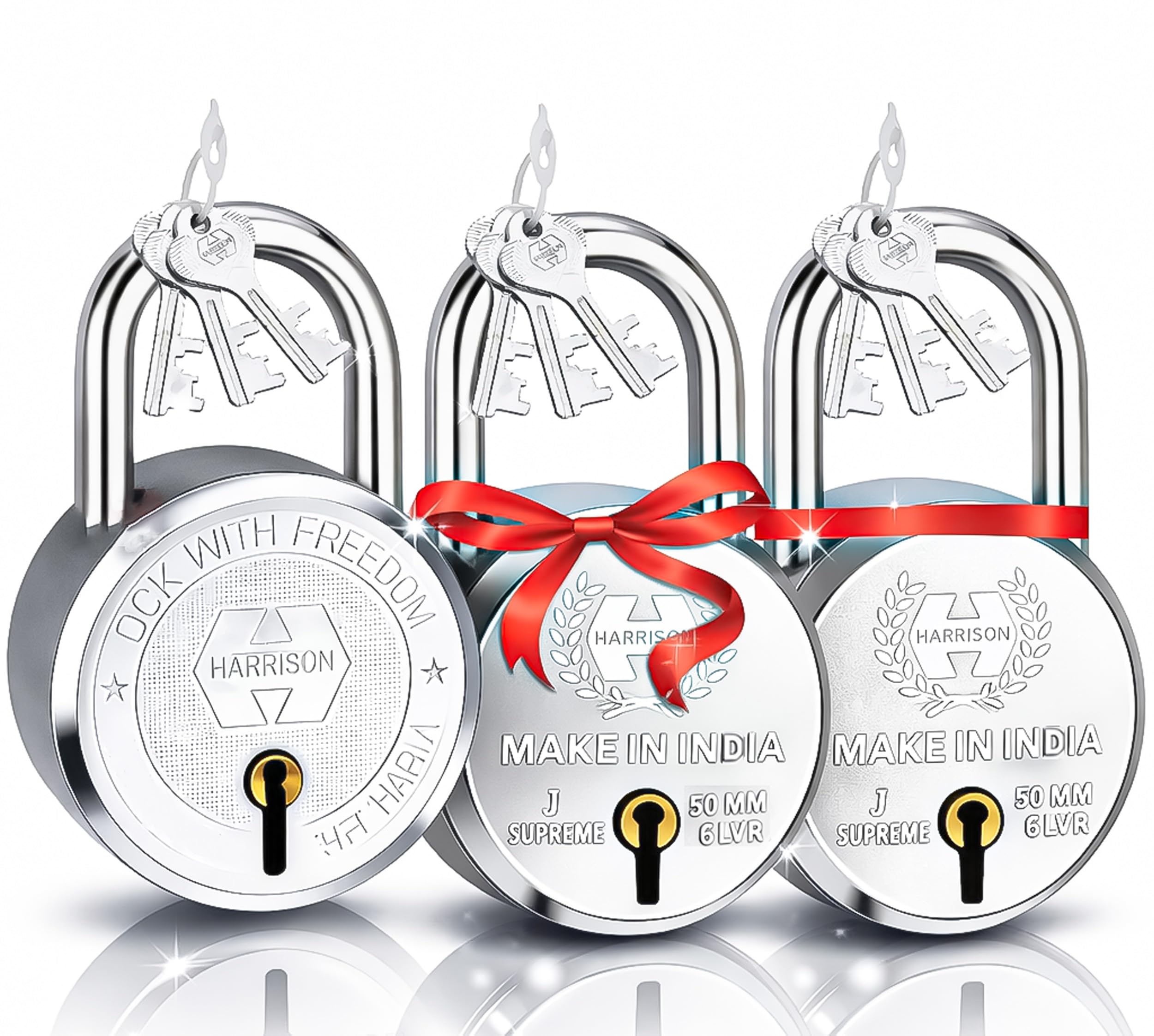 Harrison Padlocks/Round Padlock 65mm 7 Lever with 3 Keys J-SUPREME-0672 Double Locking Pack of 1/Padlock, Padlocks, Locks for Home, Locks for Main Door, gate — Amazon image 17