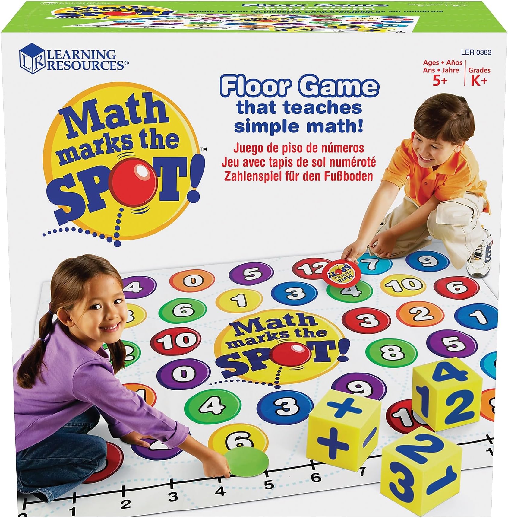 Learning Resources Math Marks The Spot Floor Game, Homeschool, Number Recognition, Addition & Subtraction, Ages 5+