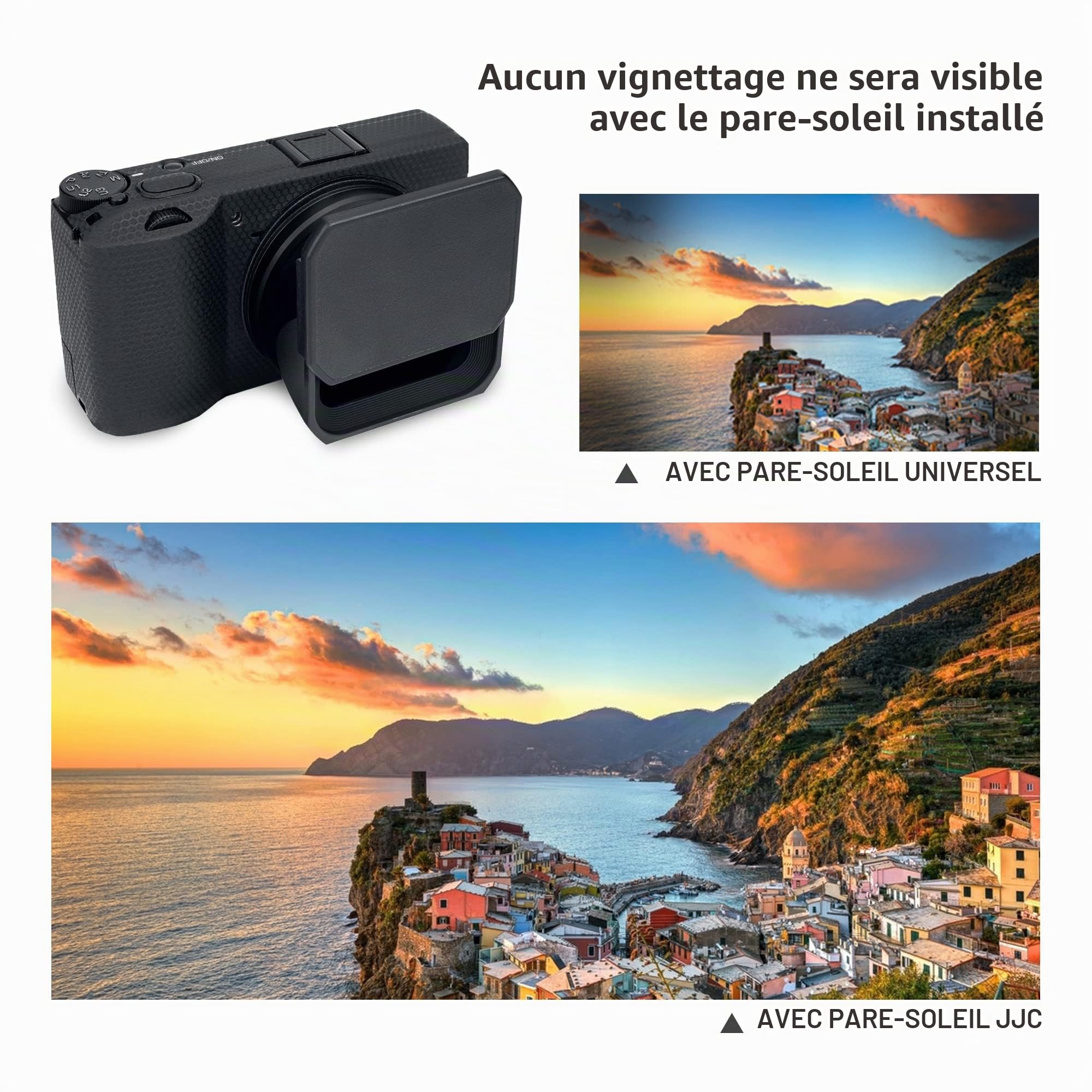JJC Pare-Soleil en Métal avec Capuchon pour Appareil Photo Numérique Ricoh GR III GR3, Réduit Les Reflets et Protège L'objectif