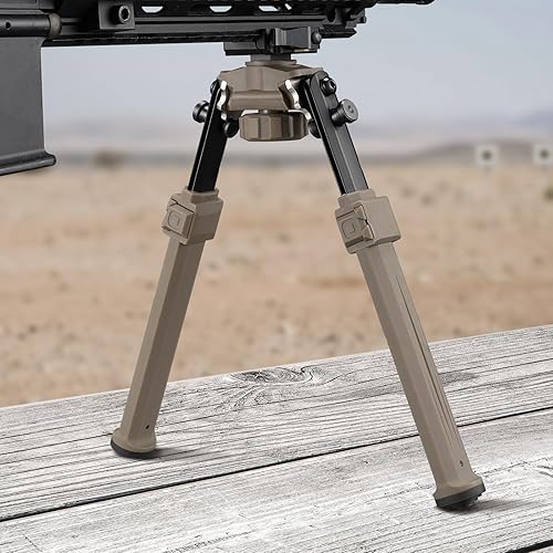 Vista 12 de MidTen Bípode giratorio de liberación rápida para rifles, bípode Picatinny, ligero, ajustable en 360 grados Negro