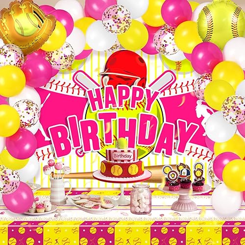 Miniatura 3 de Juego de 43 globos de sóftbol y 42 globos de sóftbol para niñas, niños, adolescentes, temática deportiva, Navidad, vacaciones, cumpleaños, fiestas