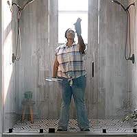 Vista 4 de Unger Professional Connect and Clean - Escobilla de ducha para vidrio y azulejos de 10 pulgadas, compatible con poste roscado estándar, suministros