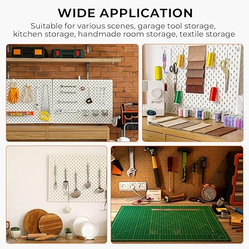 Miniatura 8 de INCLY Kit organizador de accesorios de tablero de clavijas de 278 piezas, surtido de ganchos para tablero de clavijas con cubos para organizar