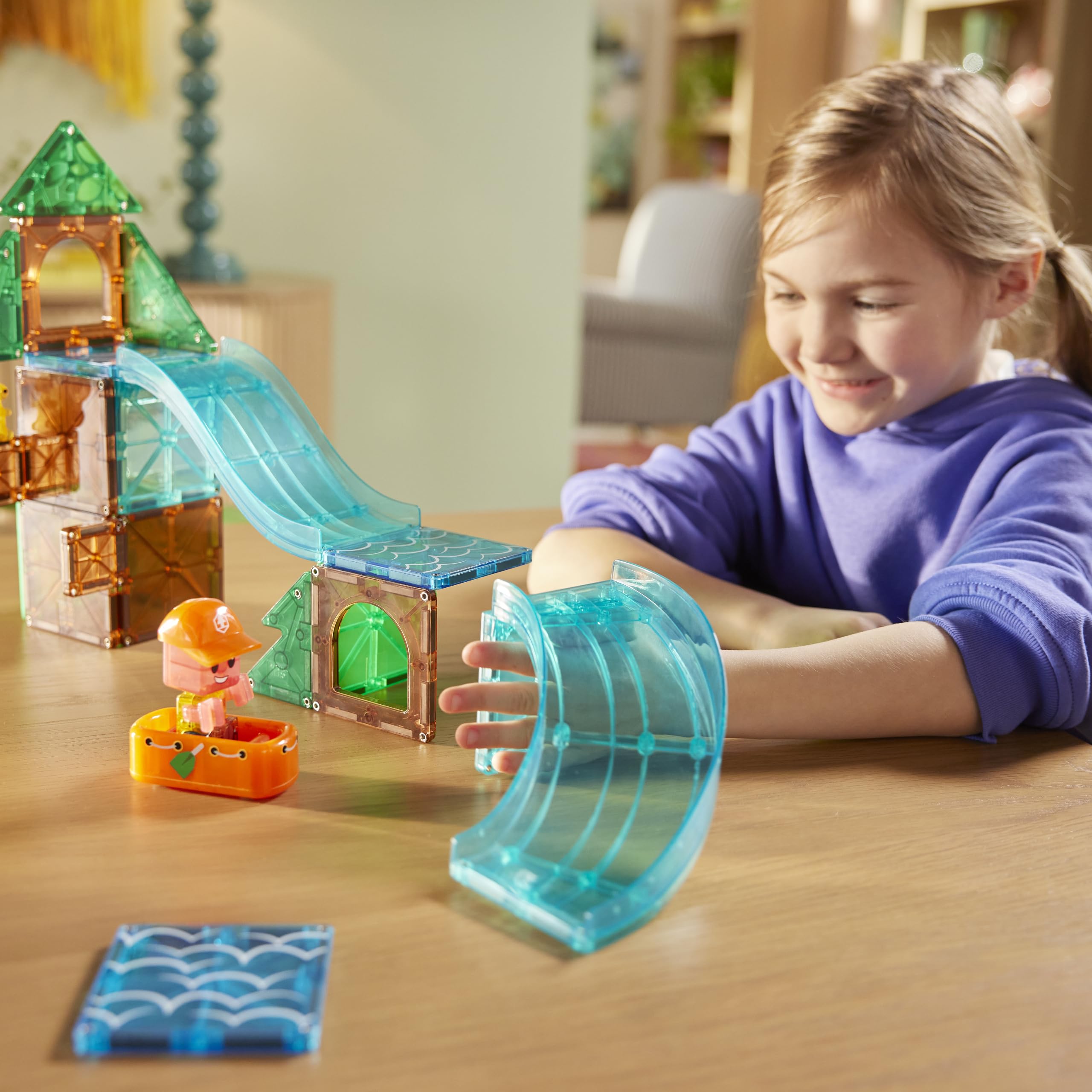 Magna-Tiles Raging Rapids - Set di costruzioni magnetiche da 27 pezzi, il marchio originale per costruzioni magnetiche