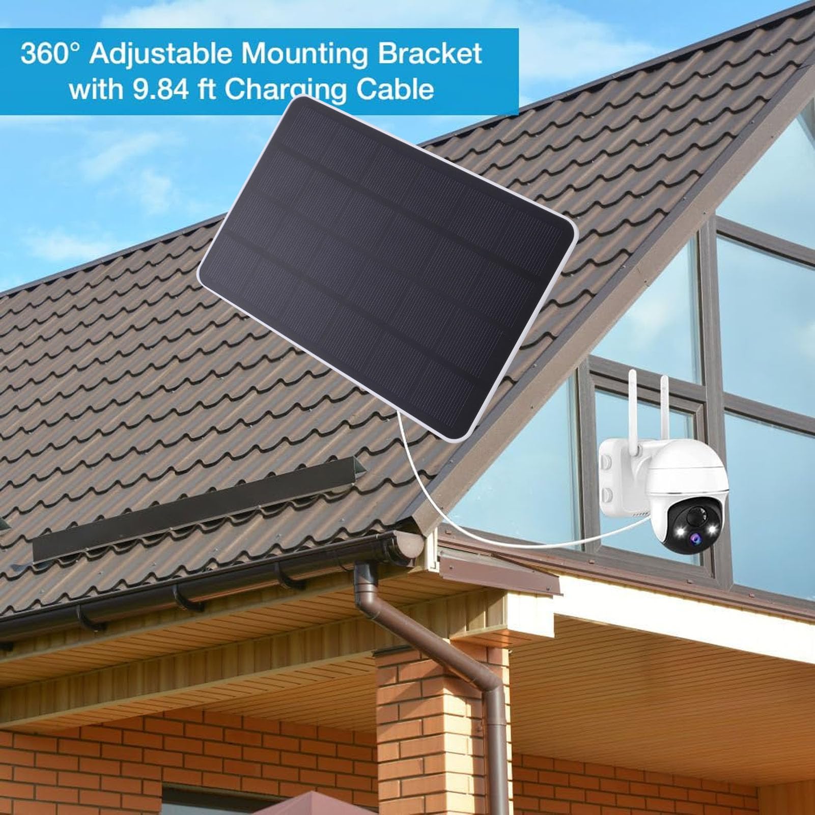 Tonysa 10W Solar Panel for Ring Security Camera